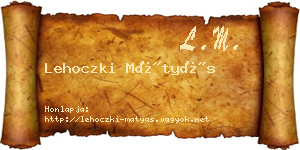 Lehoczki Mátyás névjegykártya